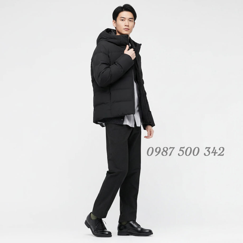 Mẫu mặc Áo phao lông vũ đại hàn nam dáng ngắn nhật bản 442147 Seamless down 3D cut màu đen 09 BLACK