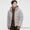 Mẫu mặc Áo phao lông vũ đại hàn nam dáng ngắn nhật bản 442147 Seamless down 3D cut màu ghi 02 LIGHT GRAY
