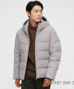 Mẫu mặc Áo phao lông vũ đại hàn nam dáng ngắn nhật bản 442147 Seamless down 3D cut màu ghi 02 LIGHT GRAY