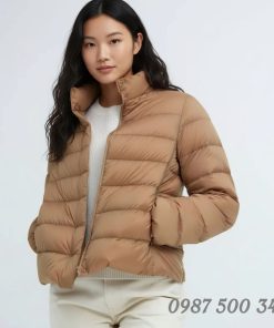 Áo lông vũ siêu nhẹ nữ không mũ Nhật Bản 450310 màu be 32 BEIGE