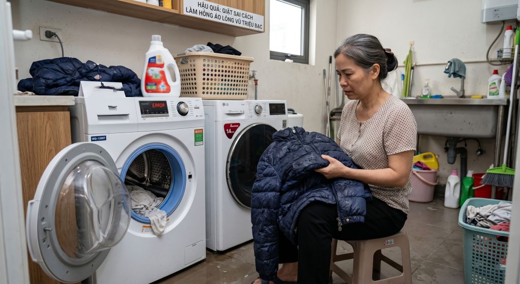 Sai Lầm Kinh Điển Khi Giặt Áo Lông Vũ Tại Nhà